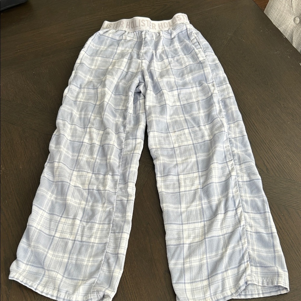 Hollister Light Blue Plaid Lounge Pants